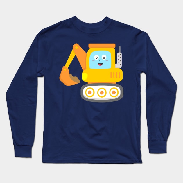 Excavator for Kids Long Sleeve T-Shirt by samshirts